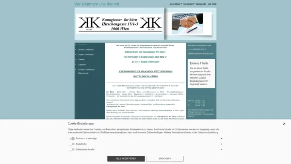 Website Screenshot: Kanngiesser ihr büro - Vienna virutal office - Date: 2023-06-23 12:04:34