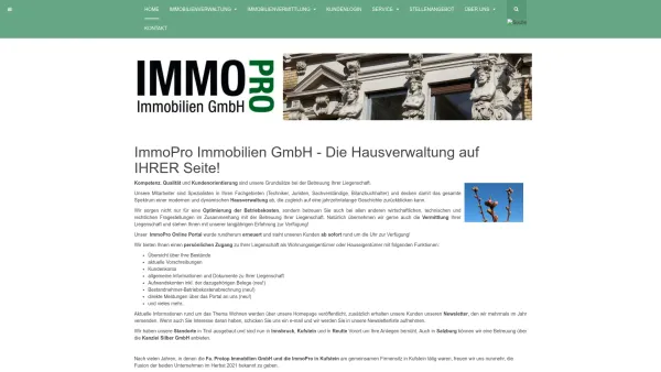 Website Screenshot: Erste Salzburger Realitäten Verkehrs Anstalt und Verwaltungs Kanzlei Silber Neue Seite 1 - ImmoPro - Willkommen auf unserer neuen Homepage - Date: 2023-06-14 10:41:06