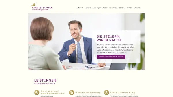 Website Screenshot: Steuerberatungskanzlei Bernd Sykora - STEUERBERATUNGS-KANZLEI SYKORA - Kanzlei Sykora - Date: 2023-06-23 12:04:34