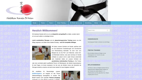Website Screenshot: Shotokan Karate-Do Wien - Startseite - Date: 2023-06-23 12:04:37