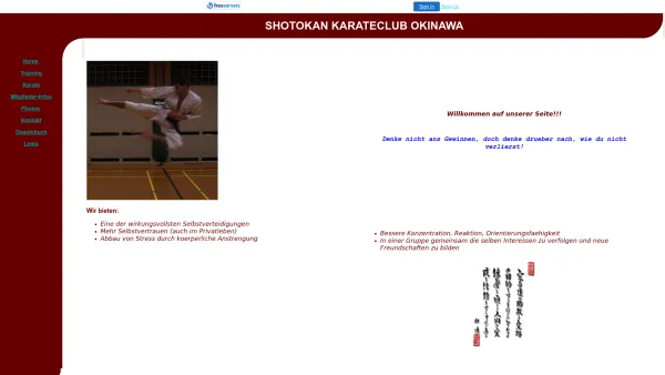 Website Screenshot: Shotokan Karateclub Okinawa - Home - Date: 2023-06-14 10:41:06