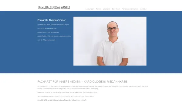 Website Screenshot: Kardiologie Prim. Dr. Thomas Winter - Kardiologie Winter - Facharzt für Innere Medizin - Kardiologie in Ried/Innkreis - Date: 2023-06-23 12:04:37