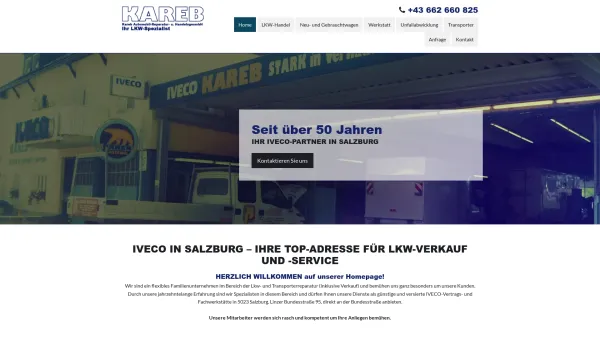 Website Screenshot: Kareb Automobil-Reparatur u. HandelsgesmbH - IVECO LKW Händler in Salzburg - Kareb GmbH - Date: 2023-06-23 12:04:37