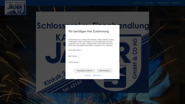 Website Screenshot: Karl Jäger KG - Startseite - Schlosserei u. Eisenhandlung Karl Jäger GmbH & CO KG - Date: 2023-06-15 16:02:34