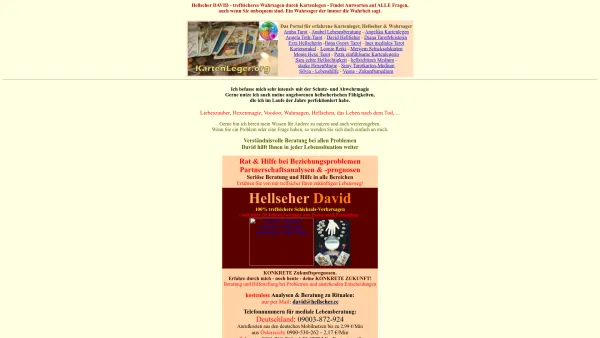 Website Screenshot: DAVID seriöser Hellseher  Kartenleger  Lebensberater seit 30 Jahren - ||| DAVID ||| Hellseher & Kartenleger | einfühlsame Beratungen - Date: 2023-06-15 16:02:34