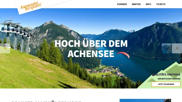 Website Screenshot: Achensee Berglift Gesellschaft Karwendel Bergbahn - Karwendel Bergbahn am Achensee in Tirol - Date: 2023-06-23 12:04:40