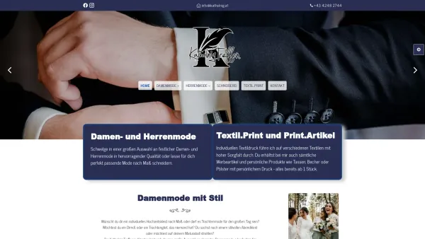 Website Screenshot: Katholnig GmbH
Event & Hochzeitsmode - Mode, Schneiderei, Textilprint | Katholnig-Treffen - Date: 2023-06-14 10:41:06