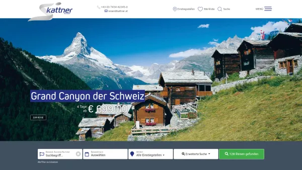 Website Screenshot: Reisebüro Kattner Josef - Kattner Reisen - Busreisen, Reisebüro, Fernreisen, Gruppenreisen - Date: 2023-06-15 16:02:34