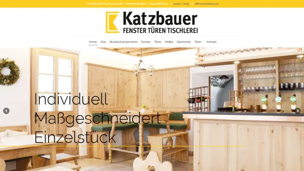 Website Screenshot: Tischlerei F. Katzbauer - Tischlerei Katzbauer - Übelbach - Fenster Türen Brandschutz Glas Möbel - Graz Steiermark - Date: 2023-06-23 12:04:40