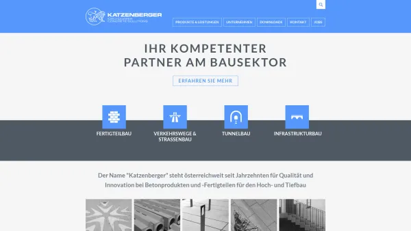 Website Screenshot: Katzenberger Baustoffindustrie GmbH - Katzenberger Wiesing: Startseite - Date: 2023-06-14 10:41:06