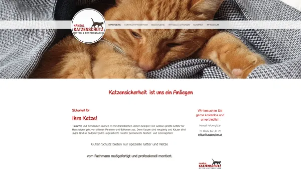 Website Screenshot: Karin Bauer, Katzengitter & Netzmontagen - Hansal Katzengitter - Date: 2023-06-14 10:37:32