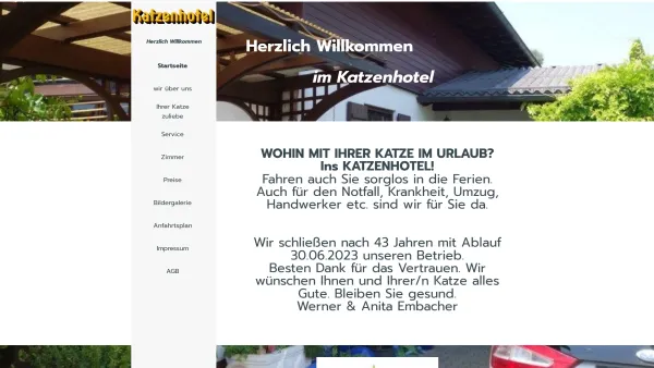 Website Screenshot: Salzburger Katzenhotel - Katzenhotel - Date: 2023-06-14 10:37:49