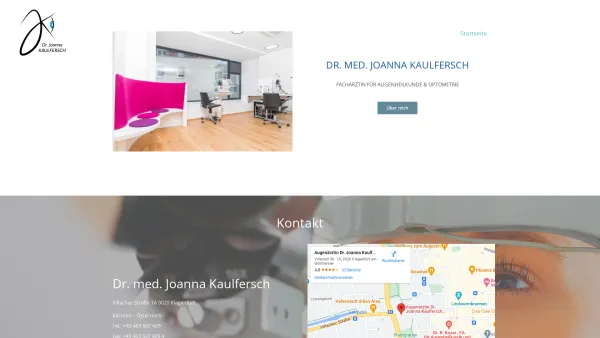 Website Screenshot: Dr. Joanna Kaulfersch - Augenarzt Klagenfurt - Dr. Joanna Kaulfersch - Date: 2023-06-26 10:26:30