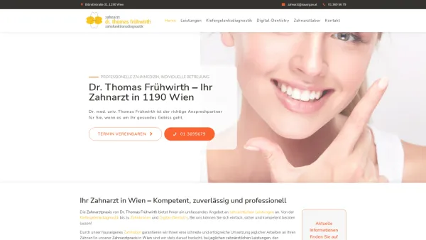 Website Screenshot: Kauorgan Dr. Thomas Frühwirth - Dr. med. Thomas Frühwirth | Ihr Zahnarzt in Wien - Date: 2023-06-26 10:26:28