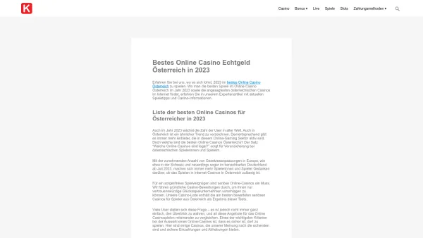 Website Screenshot: Hotel Kaysers GmbH - Bestes Online Casino Echtgeld Österreich – Top Spiele im Test - Date: 2023-06-15 16:02:34