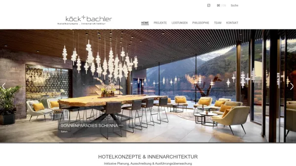 Website Screenshot: köck bachler innenarchitekten interior designers - Innenarchitektur & Hotelkonzepte Köck + Bachler Tirol - Date: 2023-06-23 12:04:43