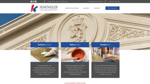 Website Screenshot: B. KEMETMÜLLER Maler- und Anstreicher GmbH - Ihr Maler und Anstreicher in Graz - B. KEMETMÜLLER Maler u Anstreicher GmbH - Date: 2023-06-23 12:04:43