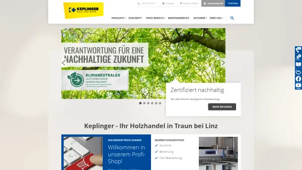 Website Screenshot: Keplinger GmbH - Keplinger: Ihr Holzhandel in Traun bei Linz - Date: 2023-06-14 10:36:53