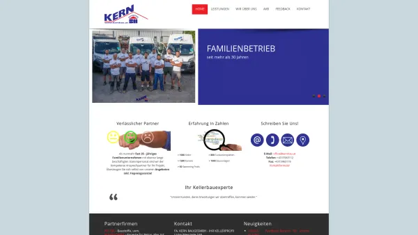 Website Screenshot: keller fertighauskeller dichtbetonkeller kamine Kern Bau Ihr Kellerspezialist - Kern Bau - Ihr Kellerspezialist - Date: 2023-06-23 12:04:46