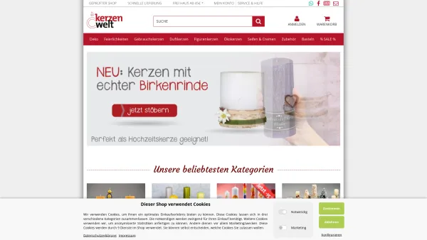 Website Screenshot: Kerzenwelten - Kerzen kaufen zum Bestpreis bei Kerzenwelt.de - Date: 2023-06-14 10:41:09