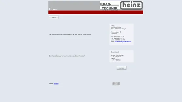 Website Screenshot: Michael Heinz - "Willkommen bei HEINZ Krane-Ketten-Hebezeuge" - Date: 2023-06-23 12:04:46
