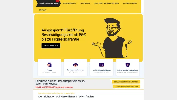 Website Screenshot: Key-Star - Schlüsseldienst Wien | Aufsperrdienst 24/7 Notdienst - Date: 2023-06-23 12:04:44