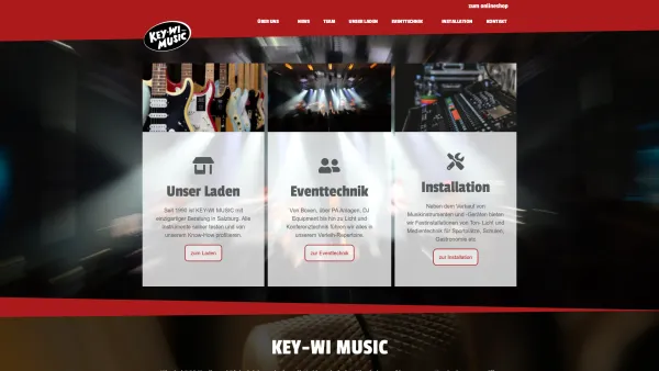 Website Screenshot: KEY-WI MUSIC GmbH - Startseite -Verkauf Eventtechnik Installation KEY-WI MUSIC - Date: 2023-06-14 10:41:09
