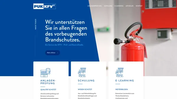 Website Screenshot: KfV Prüf und KUSS - KFV-Brandschutz - Startseite KFV Sicherheit-Service GmbH - Date: 2023-06-23 12:04:46