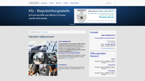 Website Screenshot: CARS COMPLETE KG - Kfz-Mödling, Kfz -Autowerkstatt Mödling, Autohaus, Autowerkstatt, - Date: 2023-06-23 12:04:46