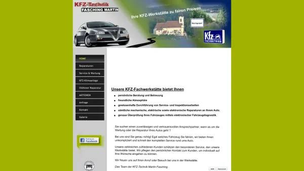 Website Screenshot: KFZ-Technik Fasching Martin Reparaturen aller Automarken - KFZ-Technik Fasching Martin - Date: 2023-06-14 10:41:09
