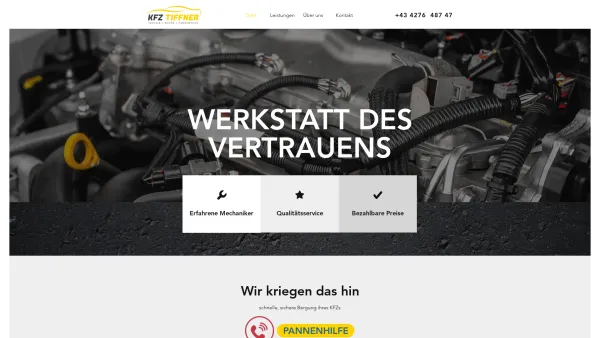 Website Screenshot: KFZ-Tiffner - Start | Kfz Tiffner - Date: 2023-06-23 12:04:48