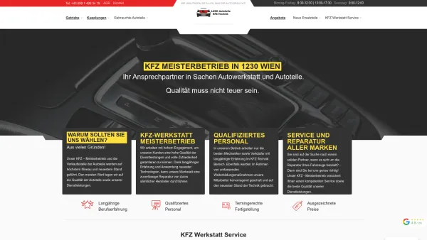 Website Screenshot: Lunk KFZ Werkstatt - KFZ Werkstatt Wien | Autowerkstatt & Autoreparatur | KFZ Wien - Date: 2023-06-26 10:26:30