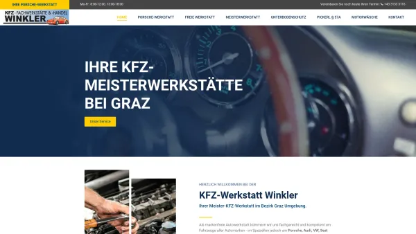 Website Screenshot: Hermann Winkler - Meister-KFZ-Werkstatt - Hermann Winkler in Nestelbach bei Graz - Date: 2023-06-23 12:04:48