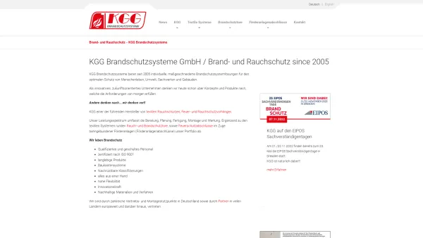Website Screenshot: KGG Brandschutzsysteme A GmbH - Brand- und Rauchschutz - KGG Brandschutzsysteme - Date: 2023-06-23 12:04:48
