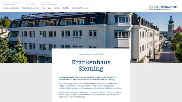 Website Screenshot: Ö. Krankenhaus der Kreuzschwestern Sierning - Startseite | Kreuzschwestern | Krankenhaus Sierning - Date: 2023-06-23 12:04:48