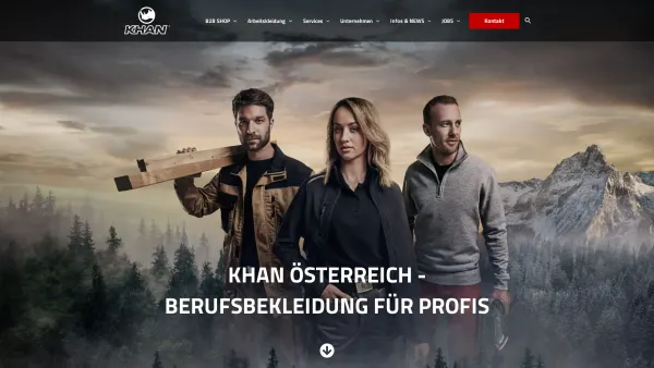 Website Screenshot: KHAN Berufsbekleidung GmbH - Berufsbekleidung für Profis | KHAN Österreich - Date: 2023-06-15 16:02:34
