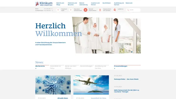 Website Screenshot: A.Ö. Krankenhaus St. Franziskus Grieskirchen Krankenhaus St. Franziskus Grieskirchen - Herzlich Willkommen | Klinikum Wels-Grieskirchen - Date: 2023-06-23 12:04:48
