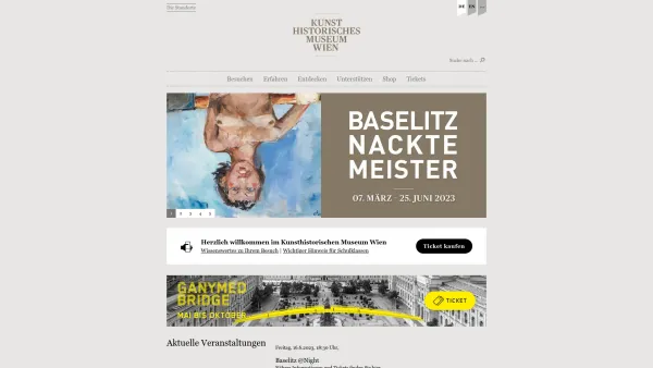 Website Screenshot: Kunsthistorisches Museum Wien - Kunsthistorisches Museum: Kunsthistorisches Museum Wien - Date: 2023-06-14 10:41:09