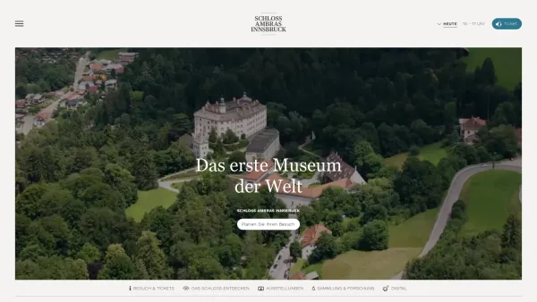 Website Screenshot: Schloss Ambras - Schloss Ambras Innsbruck – das erste Museum der Welt. - Date: 2023-06-23 12:04:48