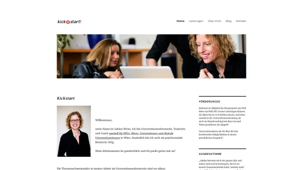 Website Screenshot: kickstart! Unternehmensberatung Mag. Sabine Weiss - Kickstart - Kickstart - Date: 2023-06-14 10:37:52
