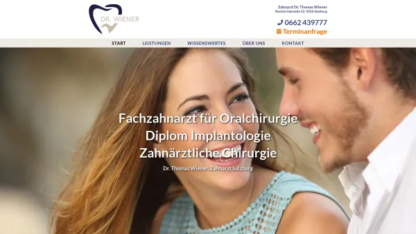 Website Screenshot: Zahnarztordination Dr. Thomas Wiener, Salzburg - Zahnarzt Salzburg Dr Wiener Sofortimplantate Kieferchirurgie - Date: 2023-06-26 10:26:30