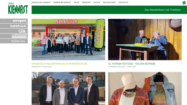 Website Screenshot: Julius Kiennast Lebensmittelgroßhandels GmbH - HANDELSHAUS KIENNAST - Date: 2023-06-14 10:41:09