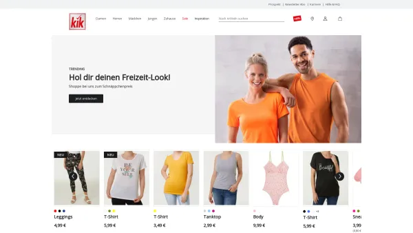 Website Screenshot: KiK Wien - Günstige Mode, Deko & mehr | KiK Onlineshop - Date: 2023-06-15 16:02:34