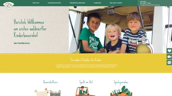 Website Screenshot: www.Kinderbauernhof-Kurz.at - ✿ Kinderbauernhof Kurz - Preiswerter Familienurlaub am Waldvierlter Bauernhof - Date: 2023-06-23 12:04:51