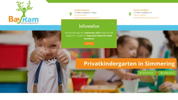 Website Screenshot: Kindergarten Bayram - Kindergarten Bayram in Wien, Simmering - Date: 2023-06-26 10:26:30