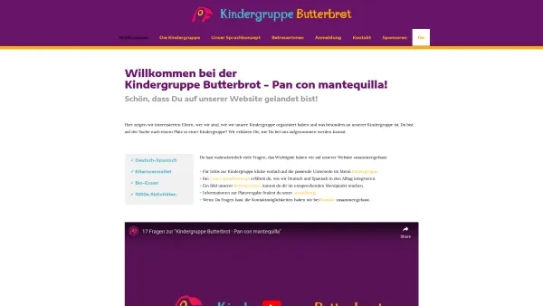 Website Screenshot: Kindergruppe Butterbrot, Wien - Kindergruppe Butterbrot - Date: 2023-06-23 12:04:51