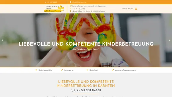 Website Screenshot: Kindernest gem. GmbH Geschäftsführung u. Verwaltung - Kinderbetreuung Kärnten | "Kindernest" gem. GmbH - Date: 2023-06-15 16:02:34