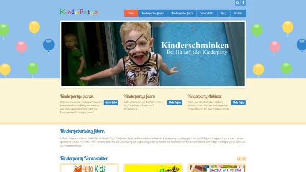 Website Screenshot: Kinderparty.at Die Infoseite für die Kinderparty in Wien - Kinderparty & Kindergeburtstag feiern in Wien - kinderparty.at - Date: 2023-06-14 10:37:13
