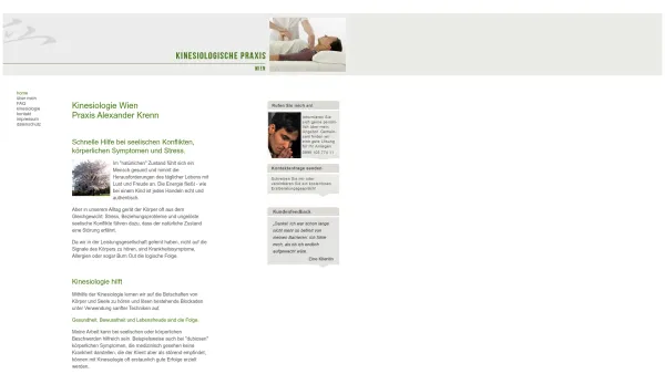 Website Screenshot: Kinesiologische Praxis Wien - Kinesiologie Wien - Alexander Krenn - Date: 2023-06-23 12:04:50