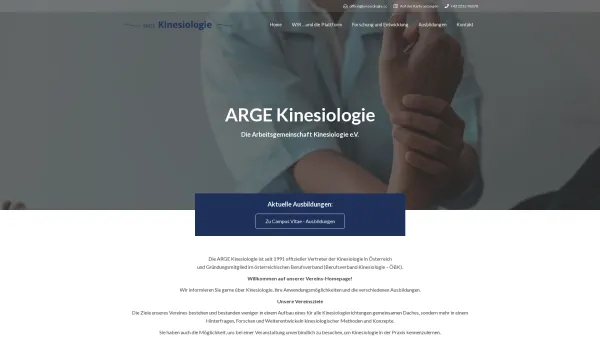 Website Screenshot: ARGE für Seminare Ausbildungen - Home - ARGE Kinesiologie - Date: 2023-06-23 12:04:51